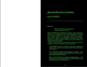Bertrand Russell on Aesthetics 51
