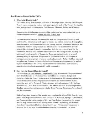 East Hampton Hamlet Studies FAQ's 1. What Is