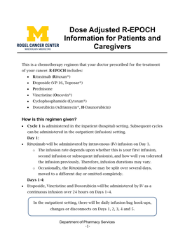 Dose Adjusted R-EPOCH Information for Patients and Caregivers