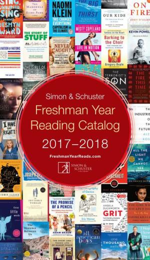 Freshman Year Reading Catalog 2017–2018
