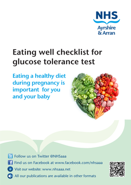 Eating Well Checklist for Glucose Tolerance Test