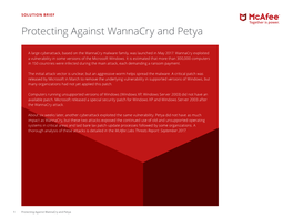 SOLUTION BRIEF Protecting Against Wannacry and Petya