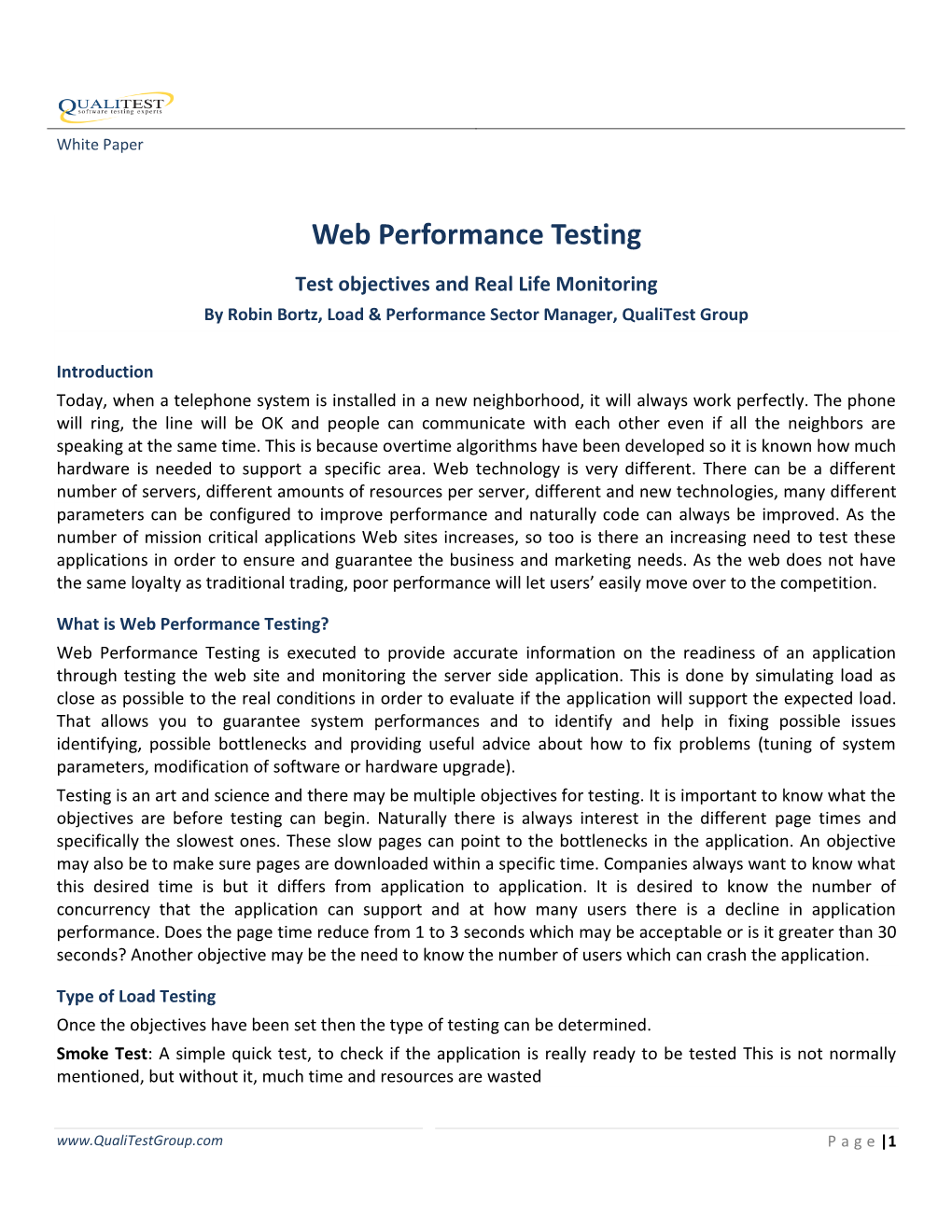 Web Performance Testing
