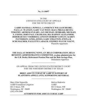 No. 11-10697 in the UNITED STATES COURT of APPEALS for the FIFTH CIRCUIT LARRY RANDALL POWELL; LAWRENCE WILLIAM DEORE; PAULA F
