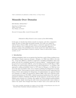 Monoids Over Domains