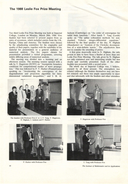 The 1988 Leslie Fox Prize Meeting