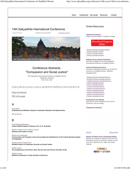 14Th Sakyadhita International Conference for Buddhist Women