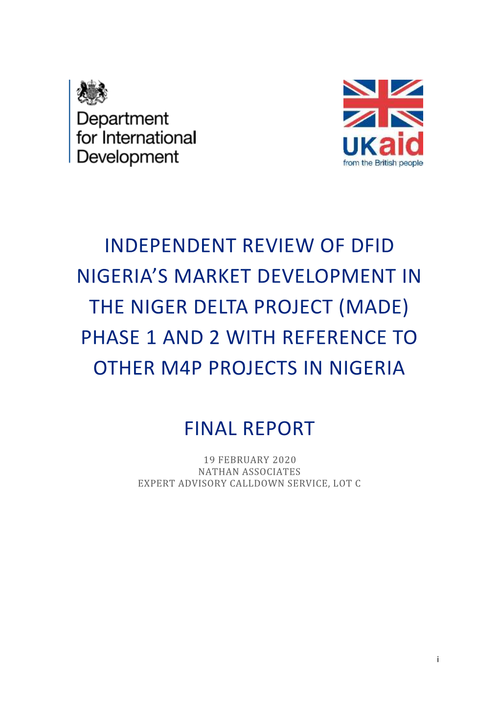 Independent Review of Dfid Nigeria's