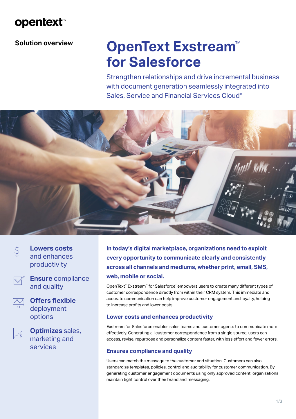 Opentext Exstream™ for Salesforce Solution Overview | Opentext