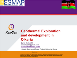 Kengen.Co.Ke Olkaria Geothermal Power Project, Naivasha, Kenya