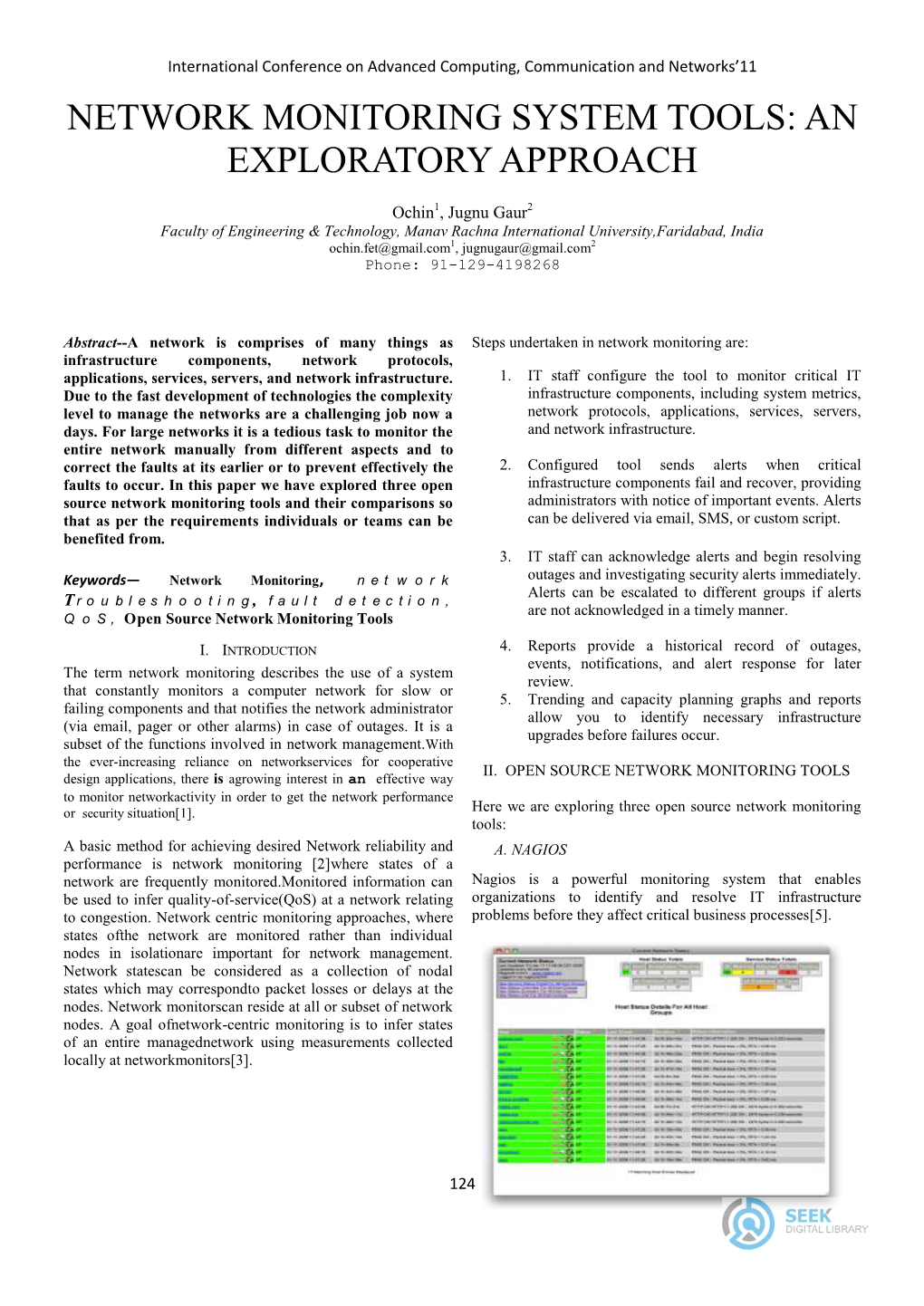 Network Monitoring System Tools: an Exploratory Approach