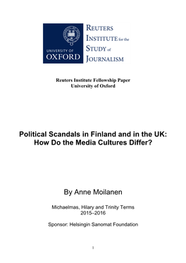 Political Scandals in Finland and in the UK: How Do the Media Cultures Differ?