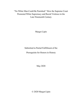 How the Supreme Court Promoted White Supremacy and Racial Violence in the Late Nineteenth Century