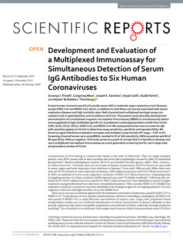 Development and Evaluation of a Multiplexed Immunoassay For