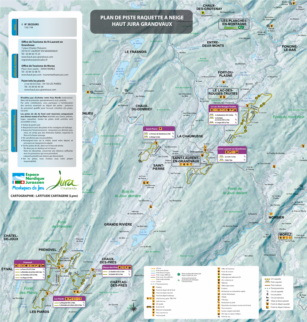 Plan De Piste Raquette a Neige Haut Jura Grandvaux