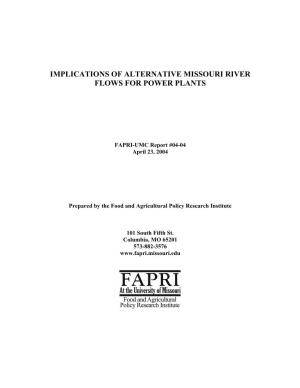 Implications of Alternative Missouri River Flows for Power Plants