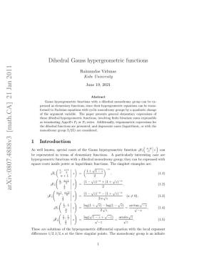 Dihedral Gauss Hypergeometric Functions