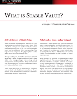 What Is Stable Value?