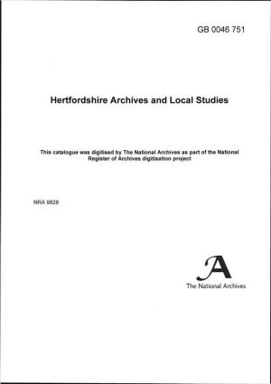 Hertfordshire Archives and Local Studies