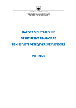 Raport Mbi Statusin E Veshtiresise Financiare NJVV-Te 2020