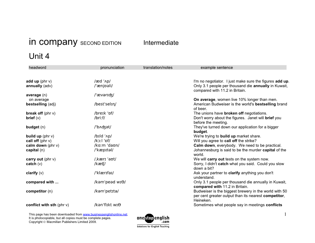 In Company SECOND EDITION Intermediate s1