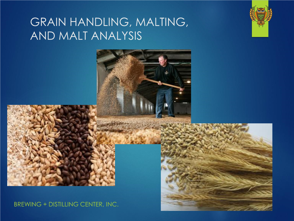 Grain Handling, Malting, and Malt Analysis