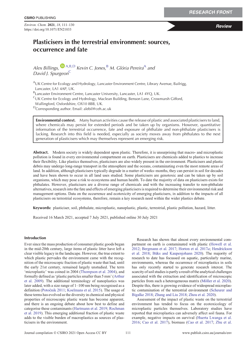 Plasticisers in the Terrestrial Environment: Sources, Occurrence and Fate