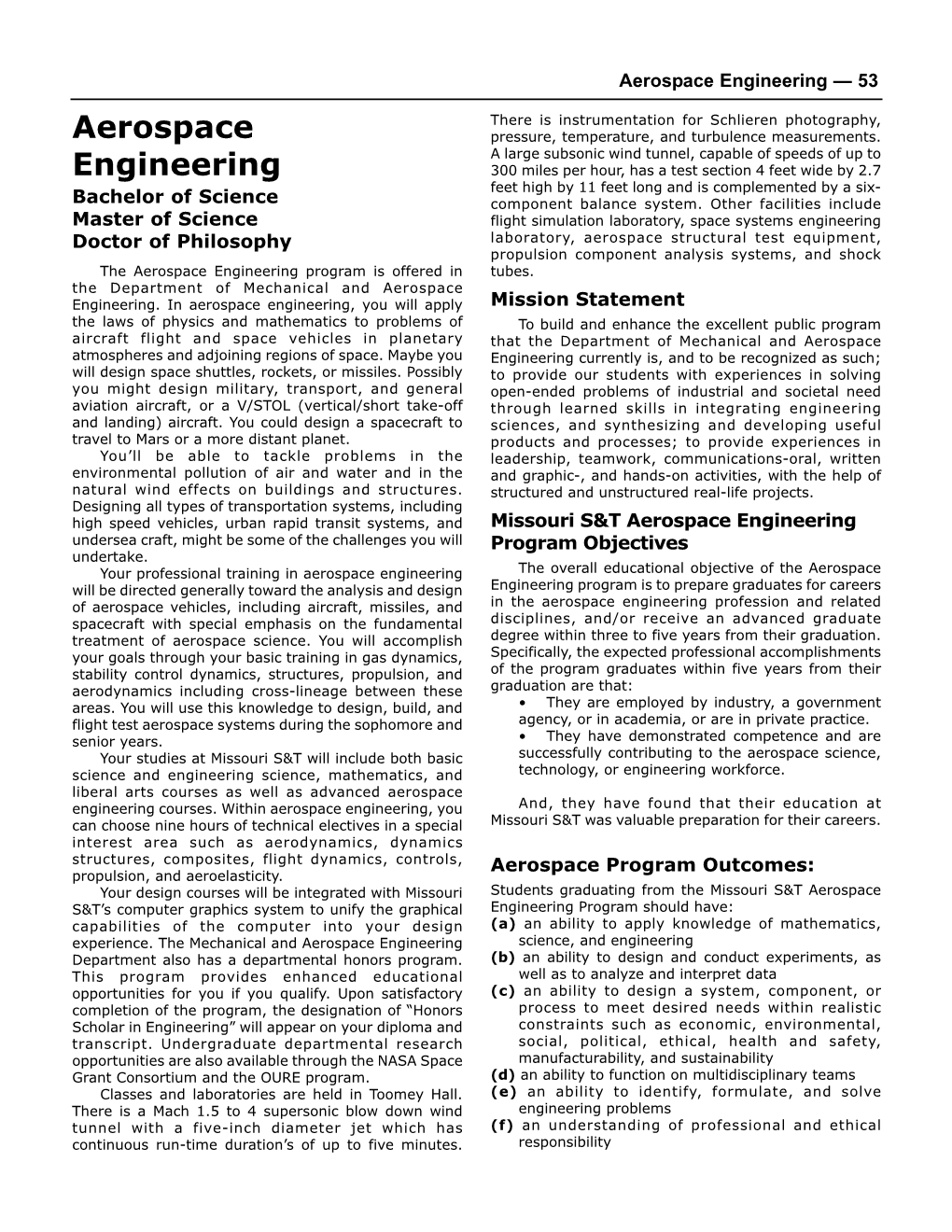 Aerospace Engineering — 53