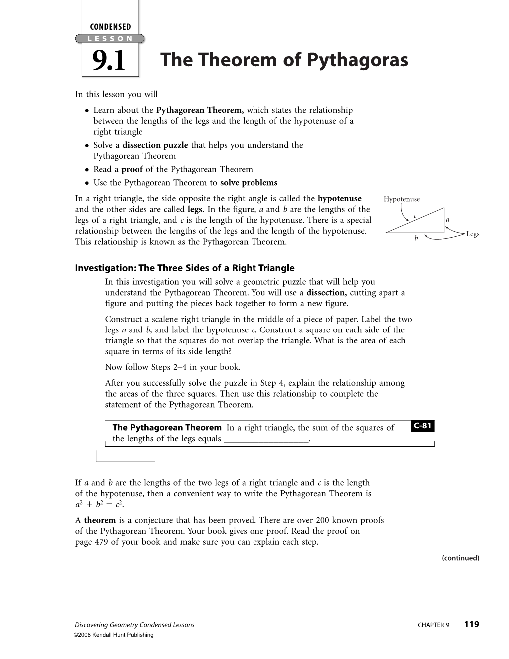 The Theorem of Pythagoras