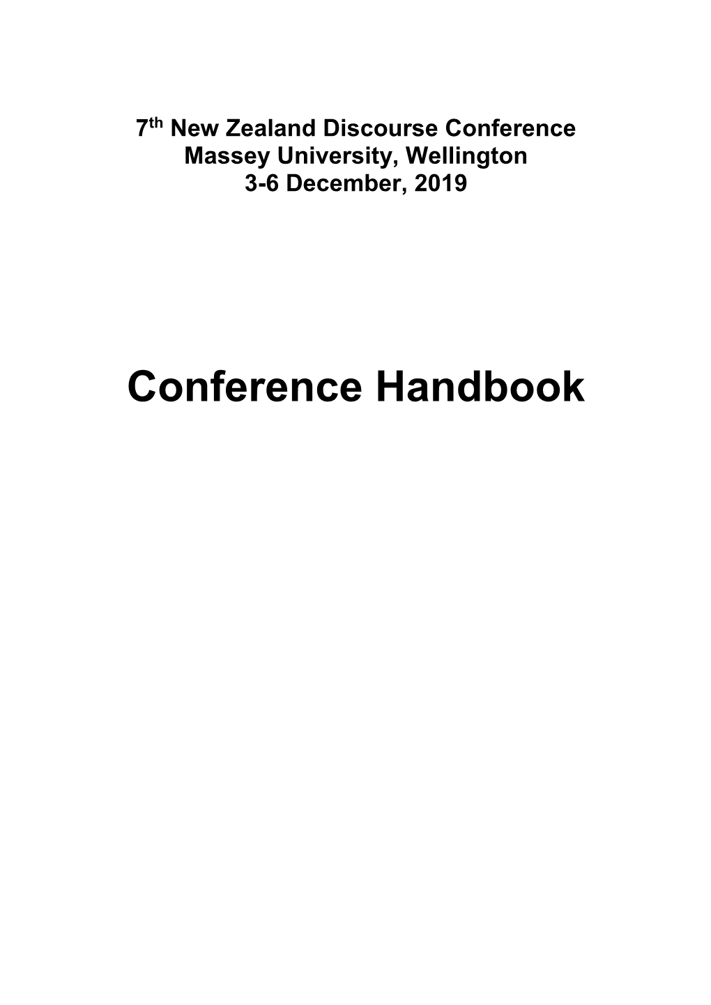 Conference Handbook