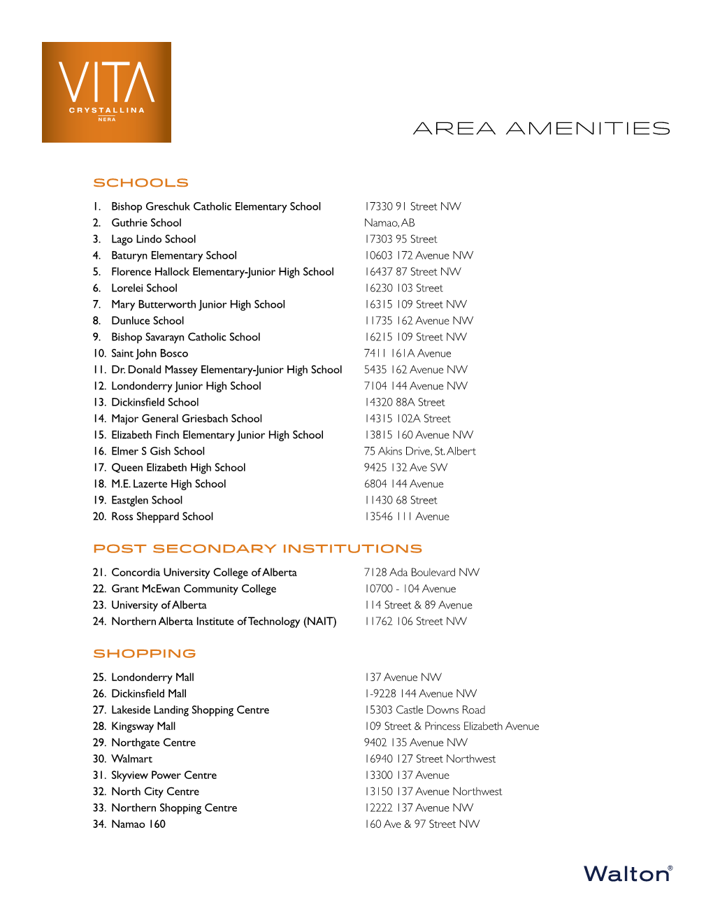 Area Amenities