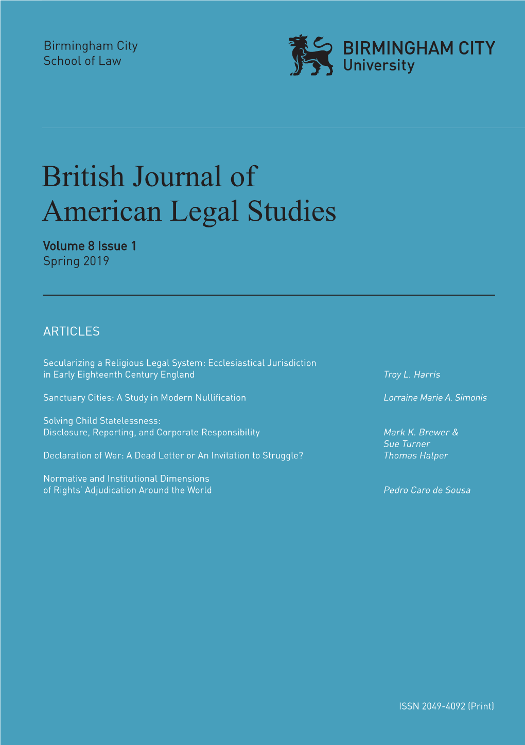 British Journal of American Legal Studies