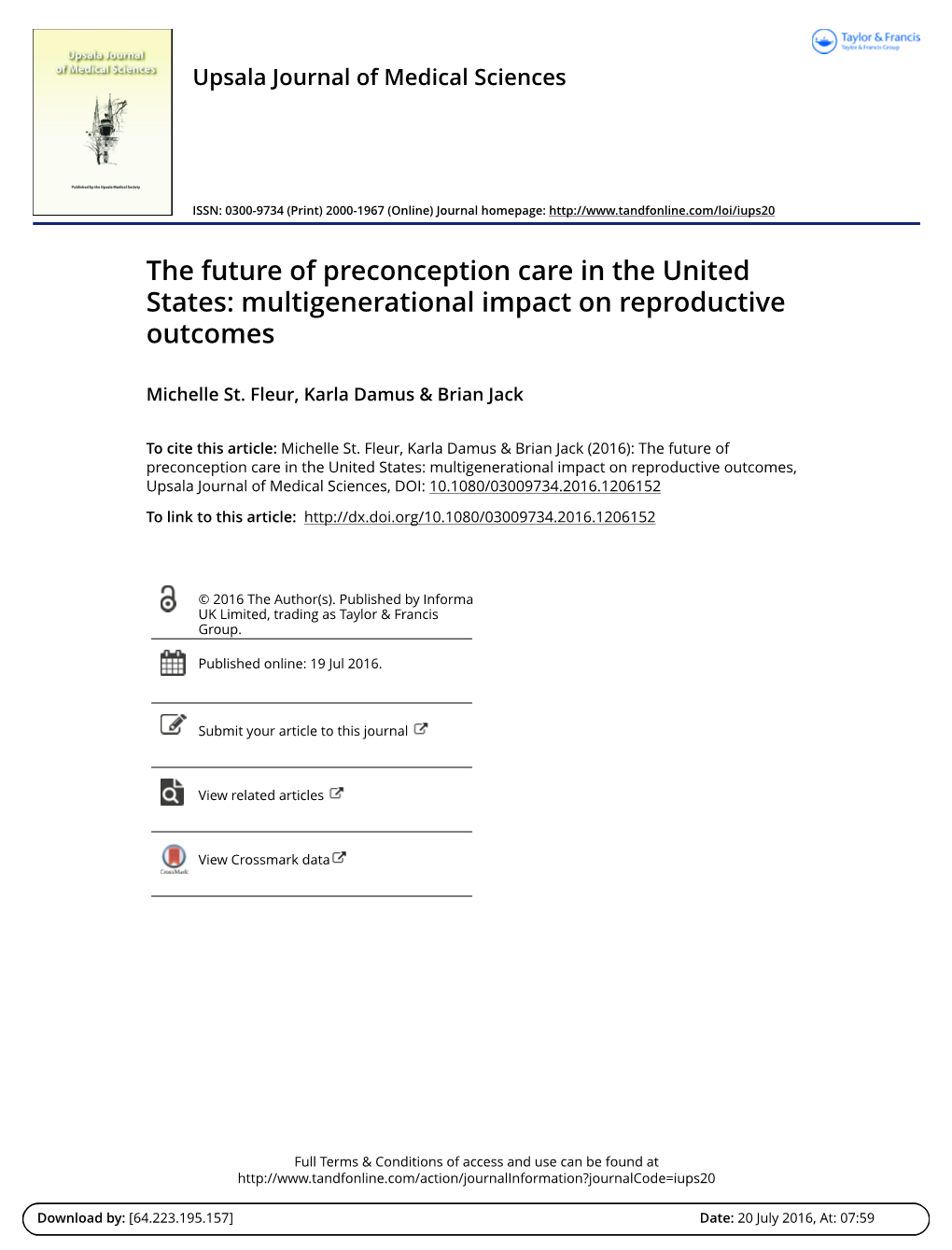 Multigenerational Impact on Reproductive Outcomes