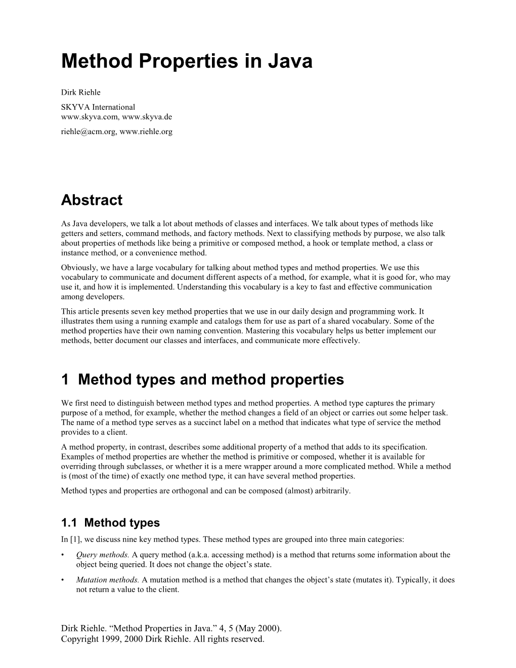 Method Properties in Java