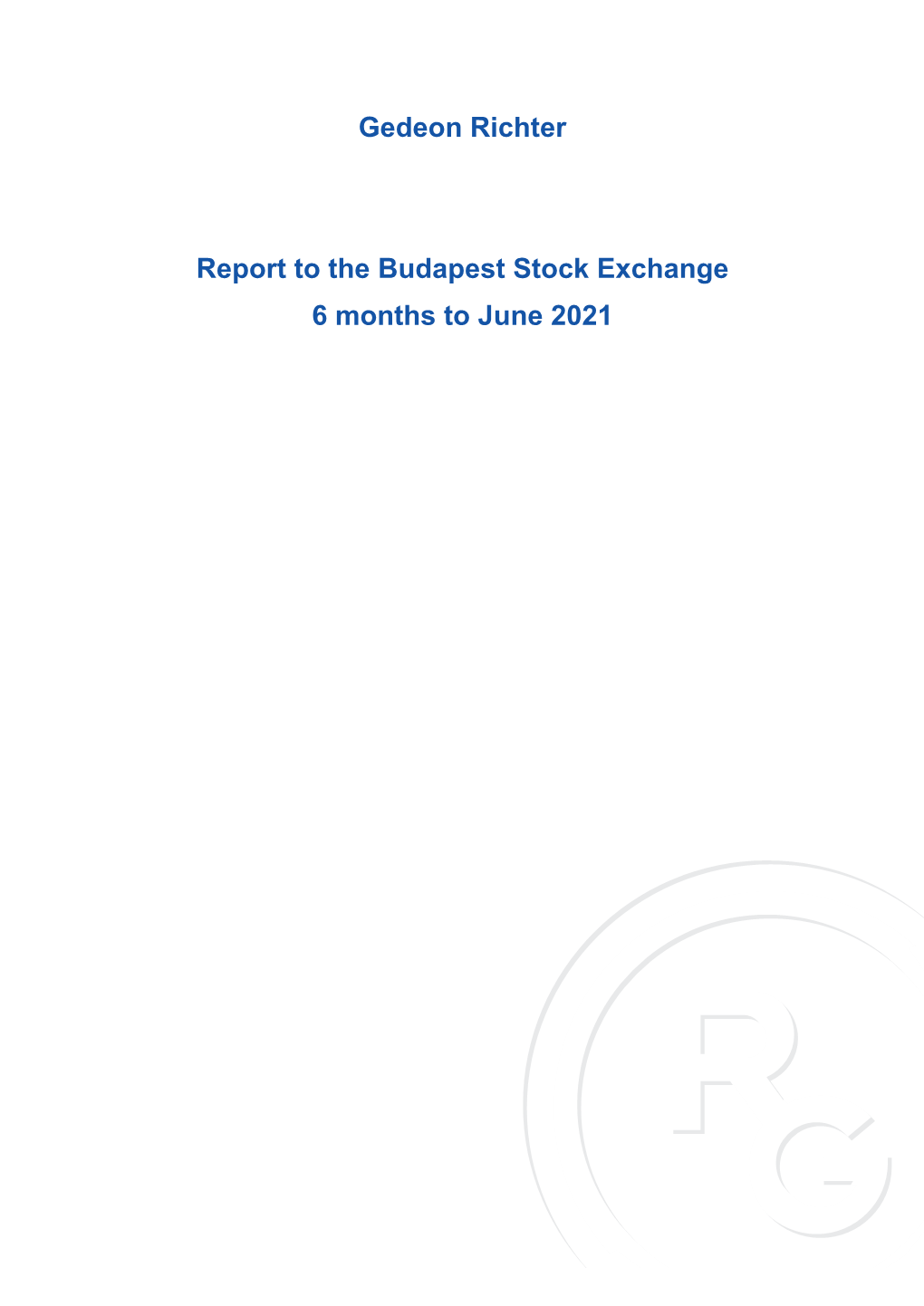 Gedeon Richter Report to the Budapest Stock Exchange 6