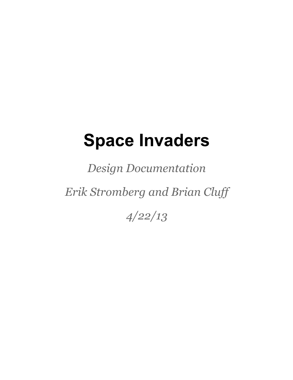 Space Invaders Design Document.Docx