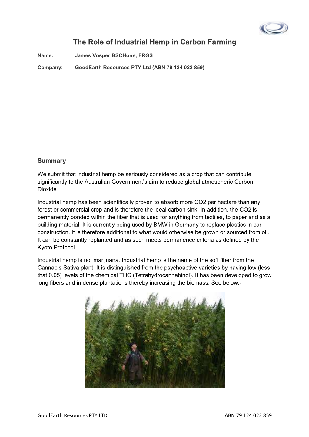 The Role of Industrial Hemp in Carbon Farming