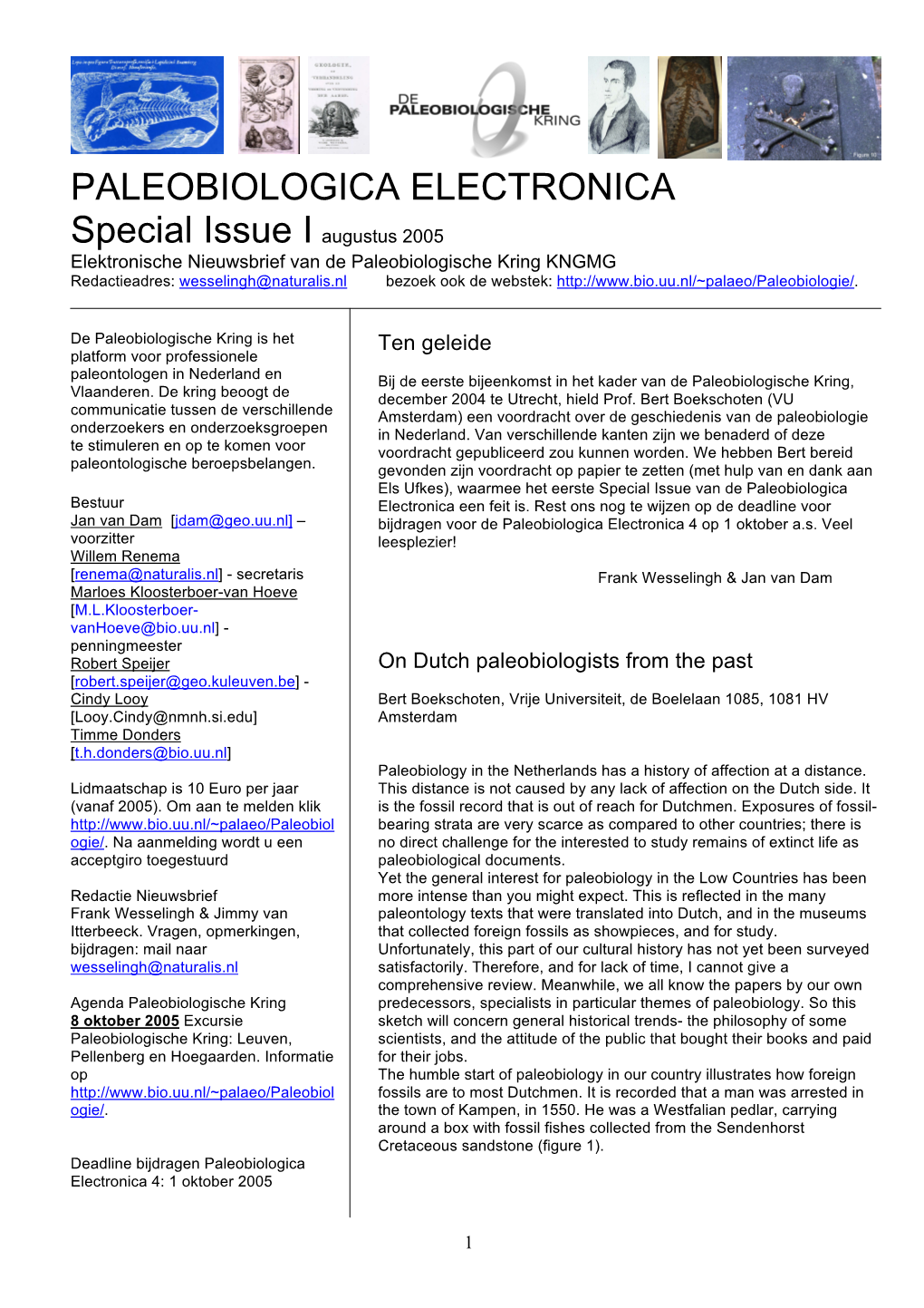 PALEOBIOLOGICA ELECTRONICA Special Issue I Augustus 2005