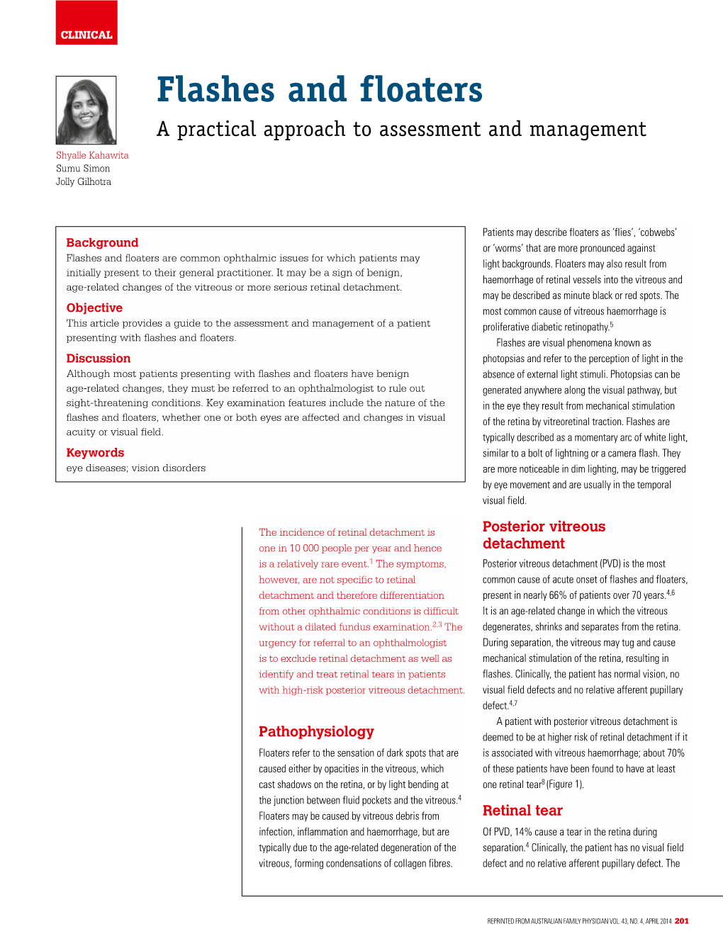 Flashes and Floaters a Practical Approach to Assessment and Management Shyalle Kahawita Sumu Simon Jolly Gilhotra