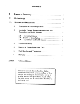 Executive Summary Methodology III. Results and Discussion