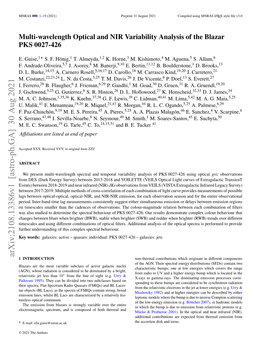 Multi-Wavelength Optical and NIR Variability Analysis of the Blazar PKS 0027-426