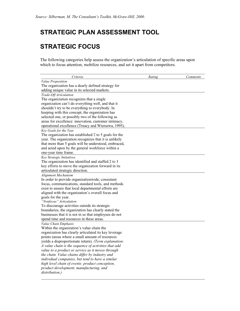 Source: Silberman, M. the Consultant S Toolkit, Mcgraw-Hill, 2000