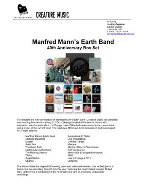 Manfred Mann's Earth Band 40Th Anniversary Box