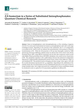 Z,E-Isomerism in a Series of Substituted Iminophosphonates: Quantum Chemical Research