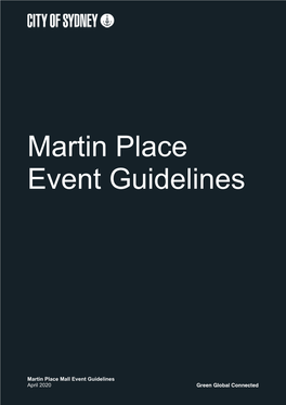 Martin Place Event Guidelines Contents