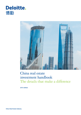 China Real Estate Investment Handbook the Details That Make a Difference