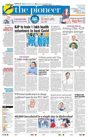 HYDERABAD, MONDAY, JUNE 7, 2021; PAGES 12 `3 RNI No