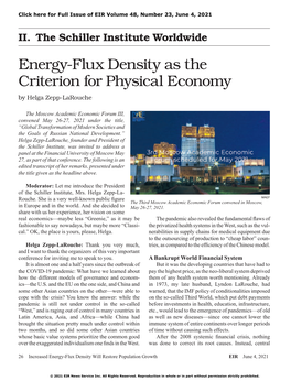 Energy-Flux Density As the Criterion for Physical Economy by Helga Zepp-Larouche