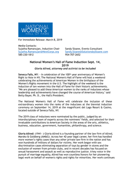 Allred, Gloria 3.4.19 Final Press Release