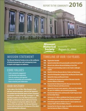 Mission Statement Core Values Timeline of Our 150 Years Our History